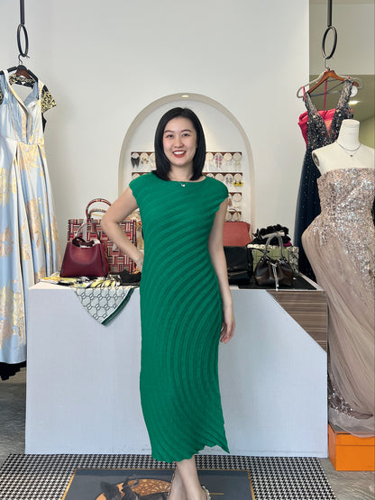 Pleated Wheel Classic Dress