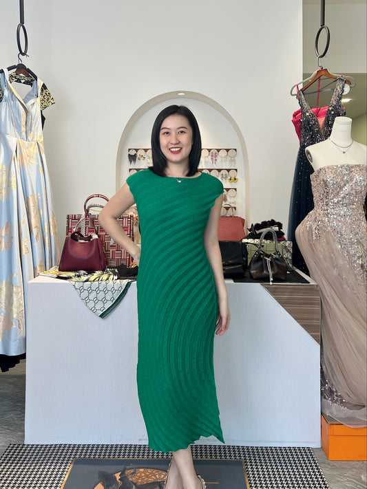 Pleated Wheel Classic Dress