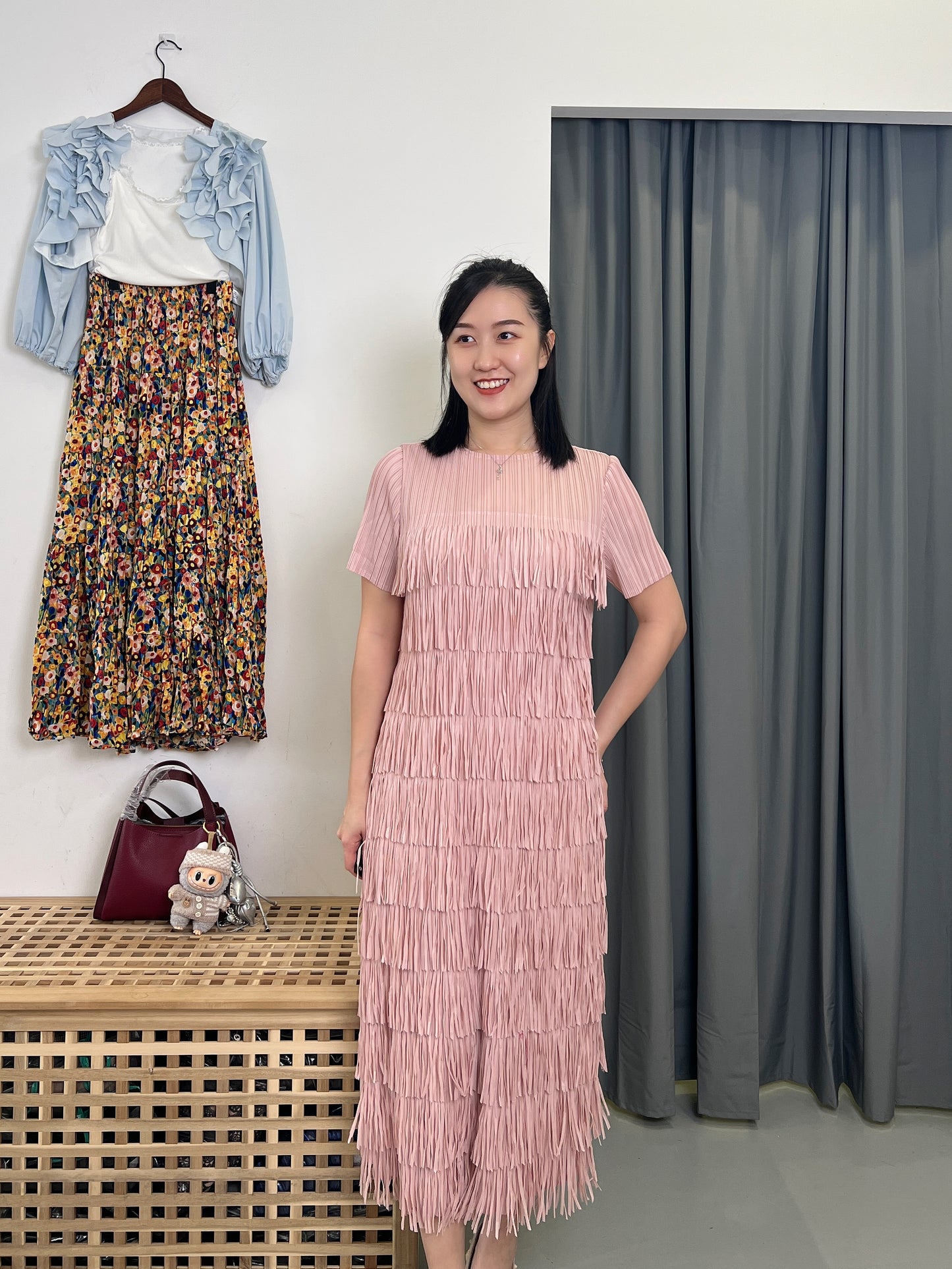 (POPULAR) Pleated Fringey Dress
