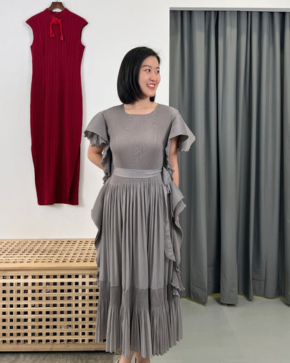 Pleated Korea style Raffles Dress