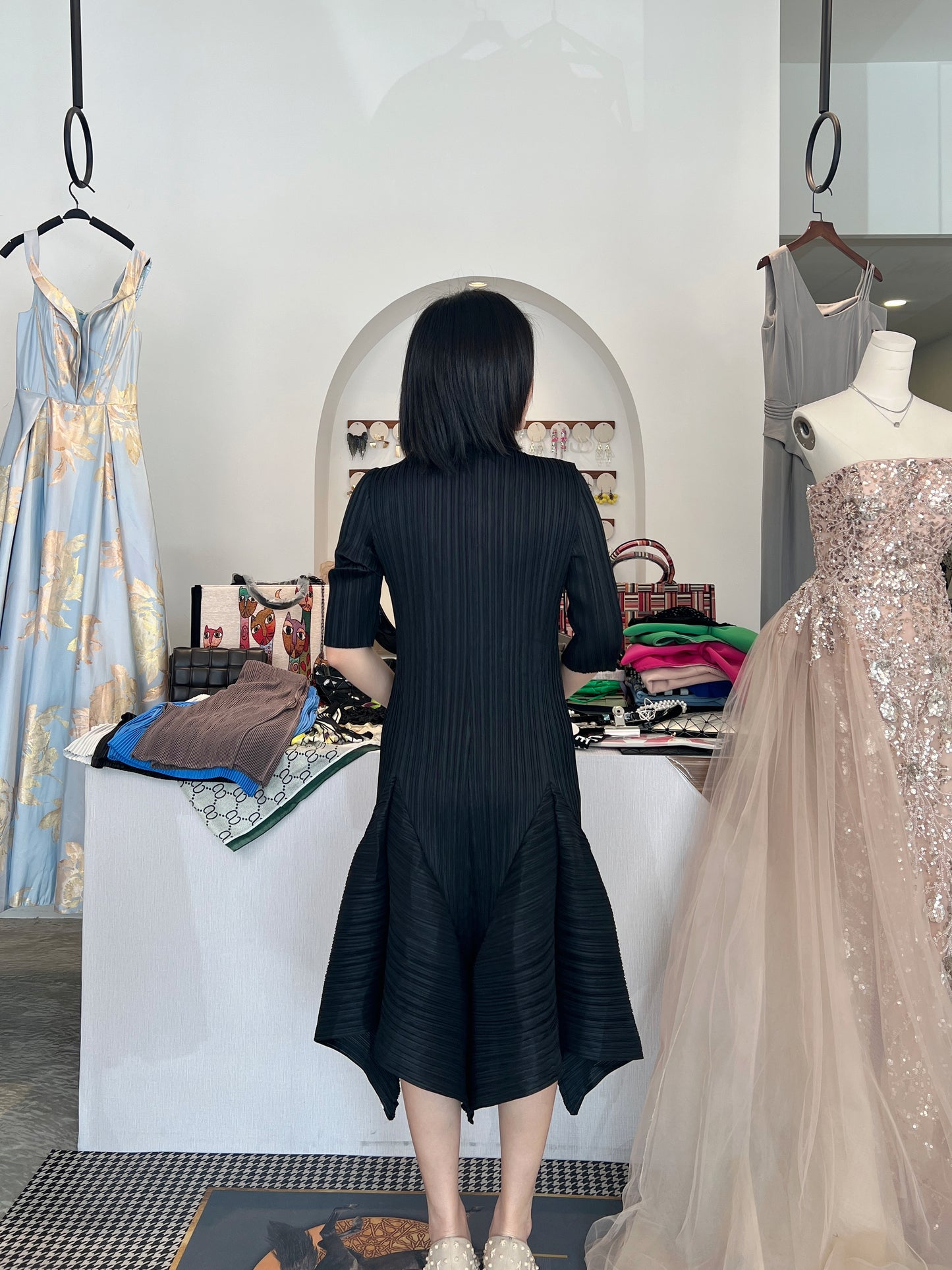 Pleated Tulip Elegant Dress