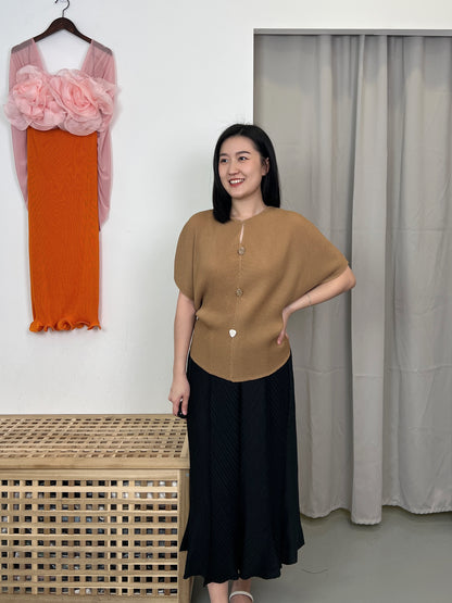 Pleated Fish Bone Skirt