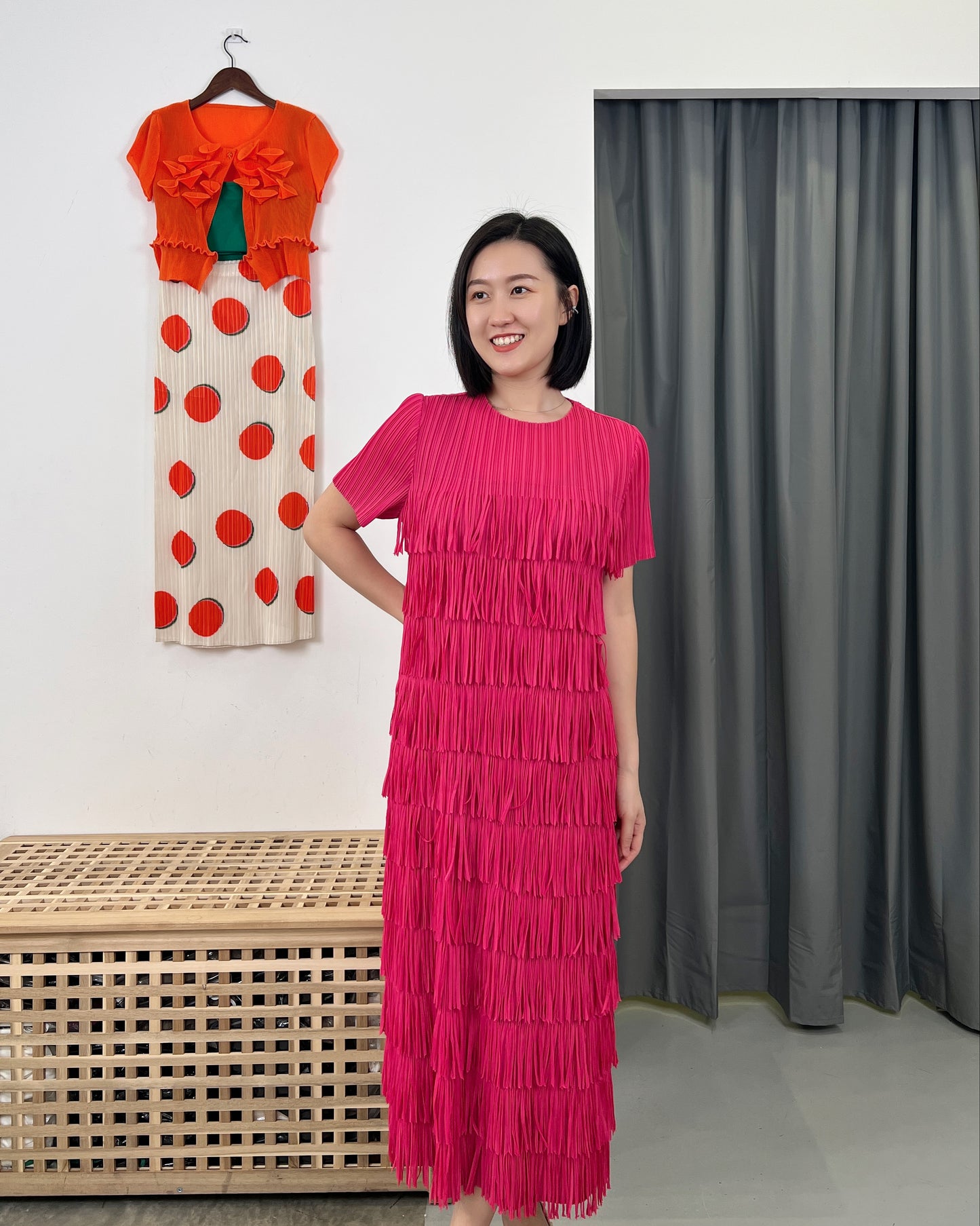 (POPULAR) Pleated Fringey Dress