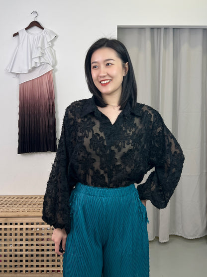 Pleated Fringe Shorts
