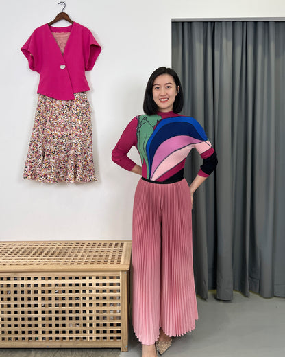 Pleated Faded Pants