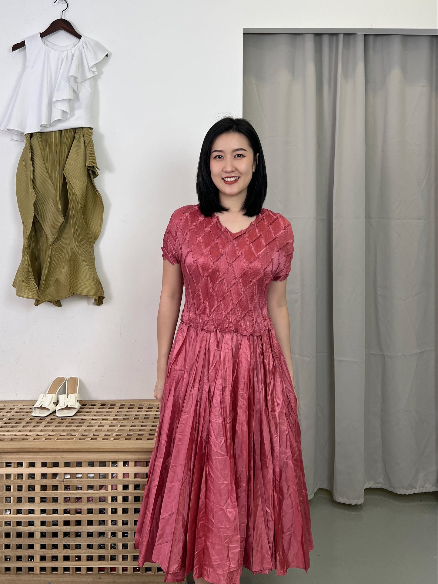 Pleated Slim Design Dress