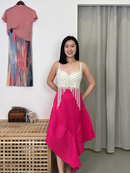 Pleated Uneven Design Skirt