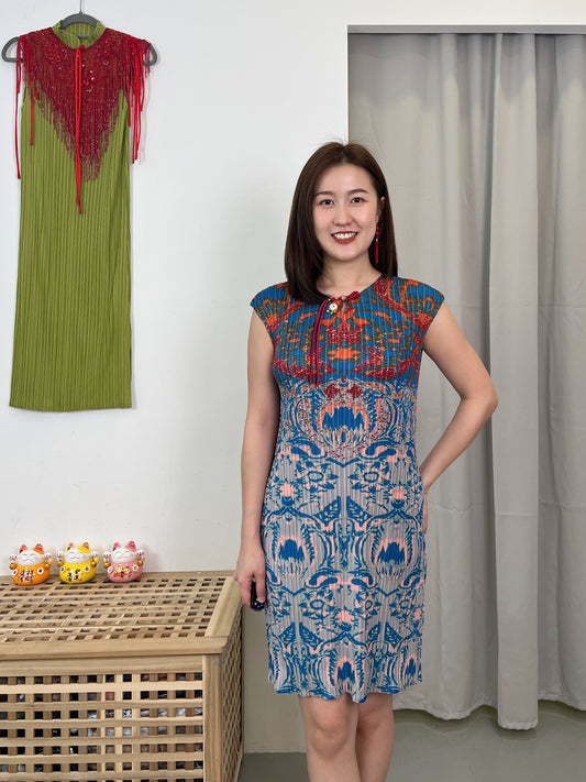 Pleated Vintage Cheongsam