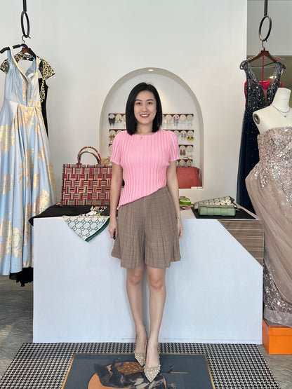 Pleated Airy Textured Shorts