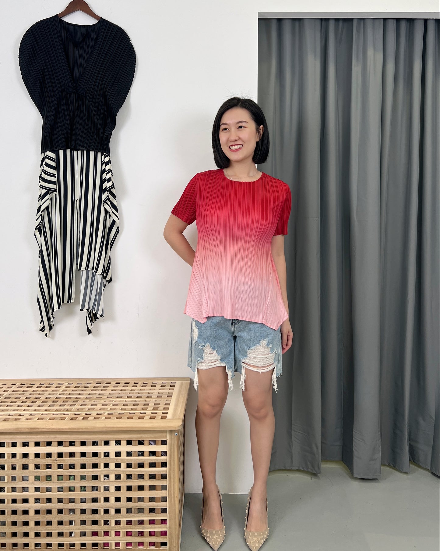 Pleated Fade Blouse