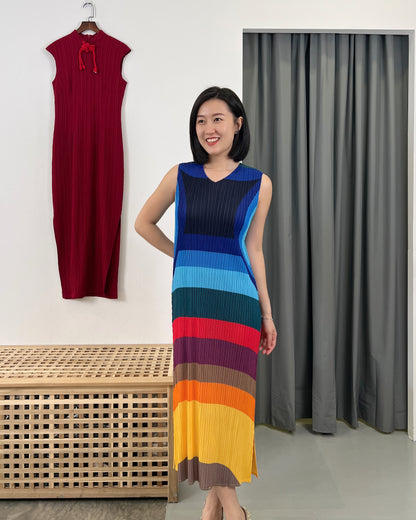 Pleated Rainbow Dress