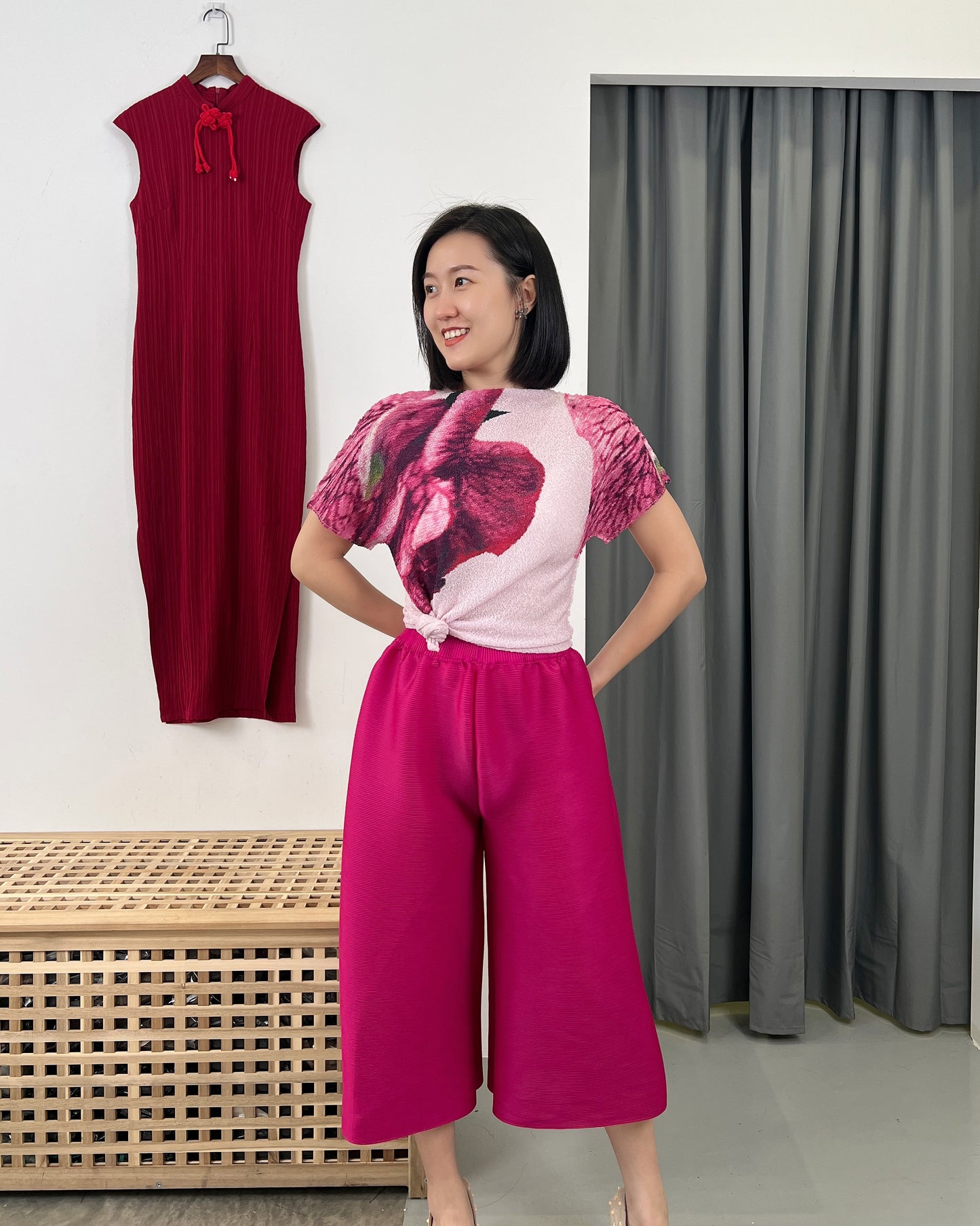 Pleated Elegant Flower Top