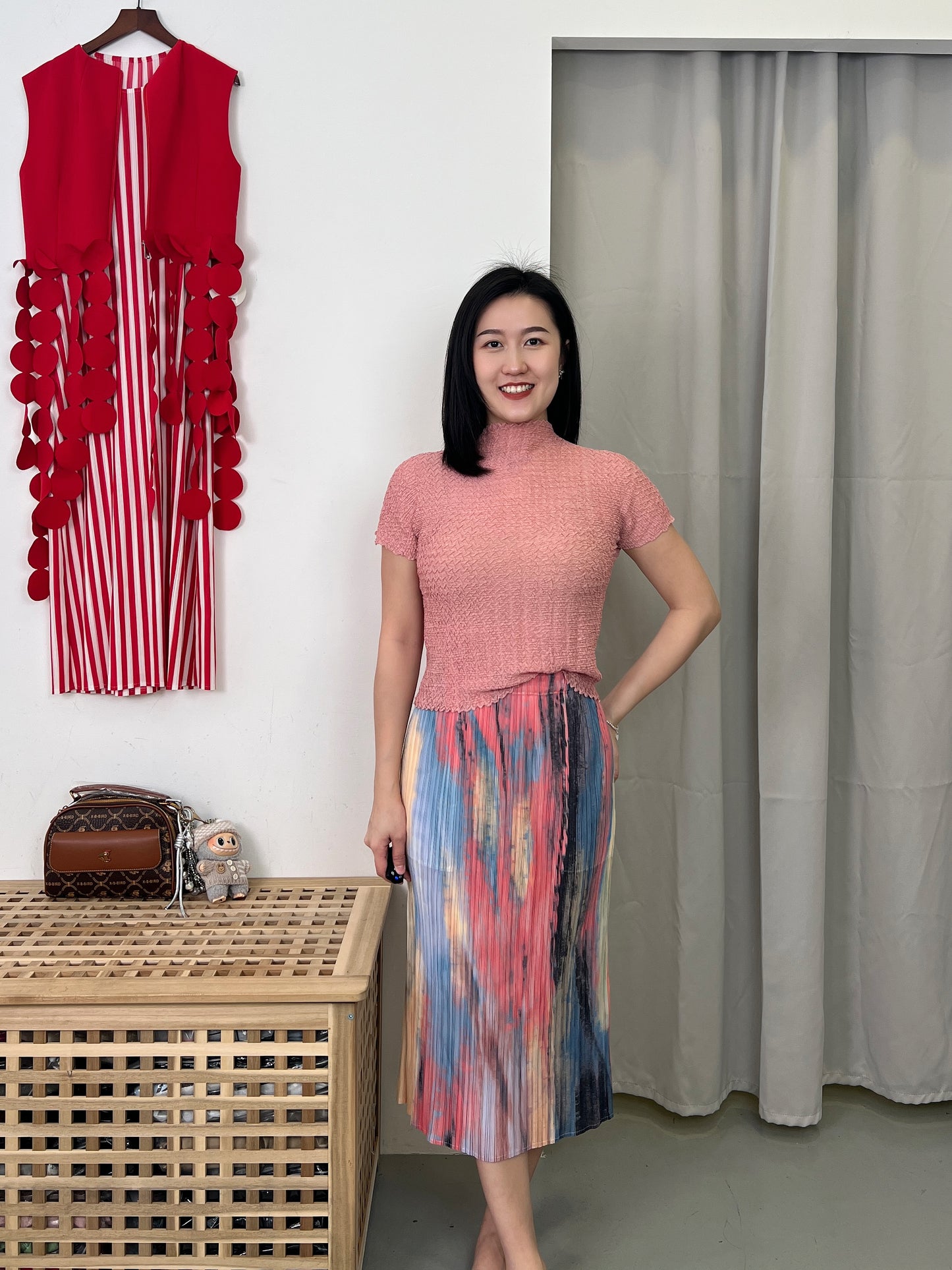 Pleated Rainbow Skirt
