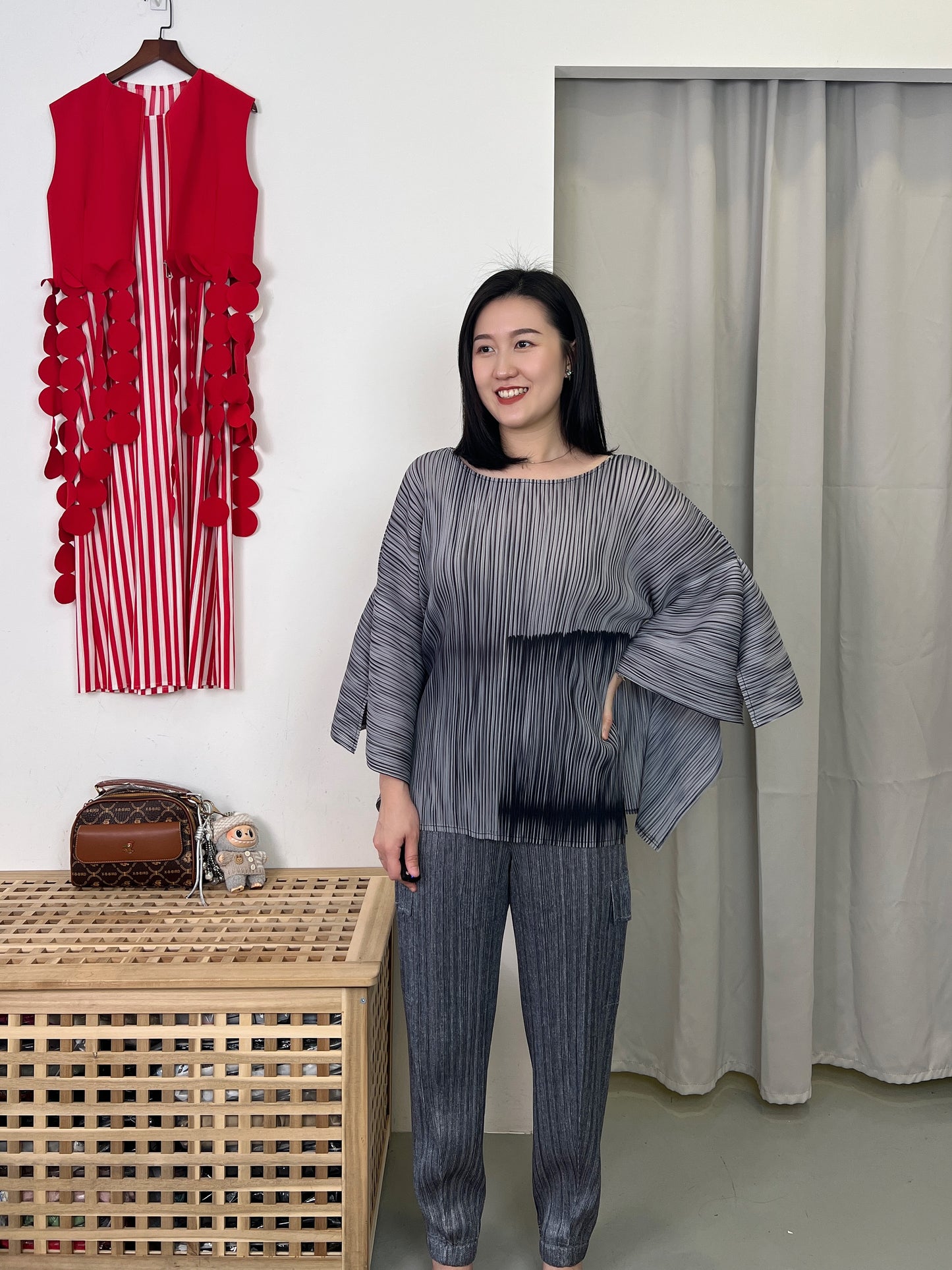 Pleated Special Slv Line Blouse